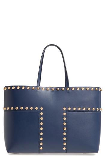 Tory Burch Block-t Studded Leather Tote -