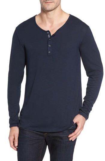 Men's Stone Rose Light Flame Henley (m) - Blue