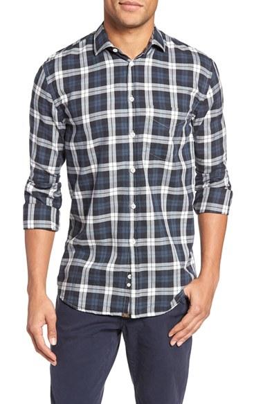 Men's Billy Reid John T Standard Fit Check Sport Shirt - Blue