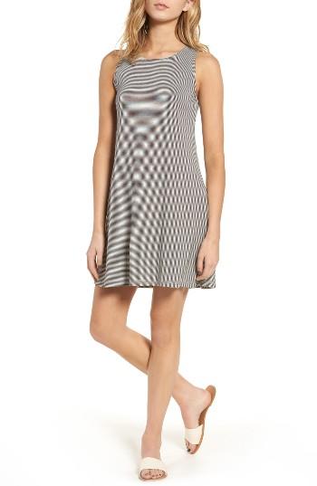 Women's Cupcakes And Cashmere Tobia Stripe Swing Dress - Black
