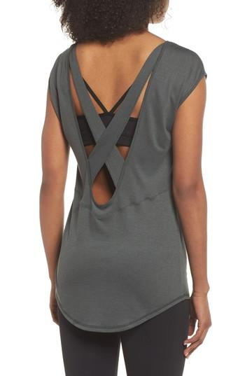 Women's Zella Dive Back Tee, Size - Grey