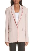 Women's Stella Mccartney Contrast Piping Silk Blazer Us / 38 It - Pink