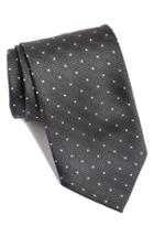 Men's David Donahue Geometric Silk Tie, Size - Black