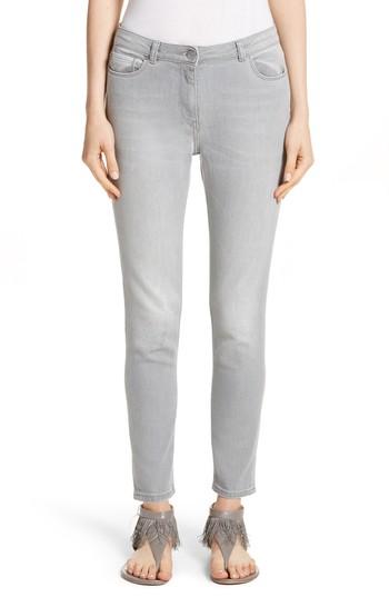 Women's Fabiana Filippi Stretch Skinny Jeans Us / 38 It - Grey
