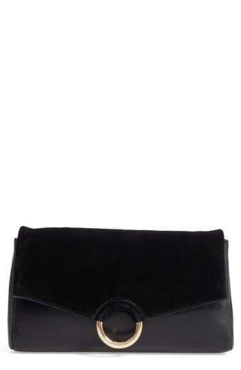 Vince Camuto Adiana Leather & Suede Clutch - Black