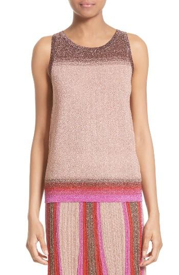 Women's Missoni Metallic Knit Colorblock Tank Us / 42 It - Pink