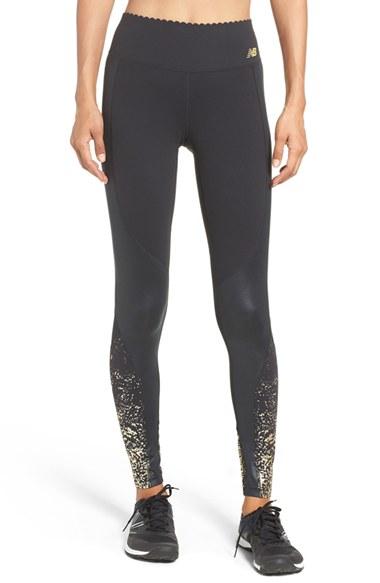 Women's New Balance 'intensity' Scalloped Waist Tights - Black
