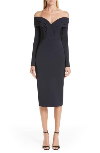 Women's Cushnie Et Ochs Elisie Off The Shoulder Pencil Dress - Blue