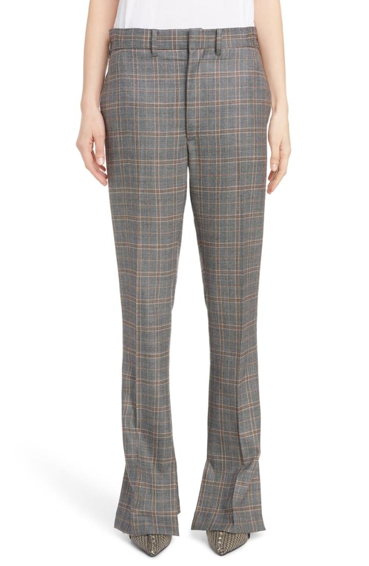 Women's Toga Plaid Wool Pants Us / 36 Fr - Grey