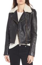 Women's Lamarque Moto Jacket With Detachable Genuine Shearling - Black