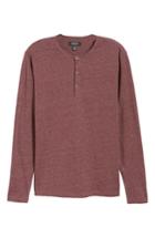 Men's Nordstrom Men's Shop Fit Henley, Size Medium - Burgundy