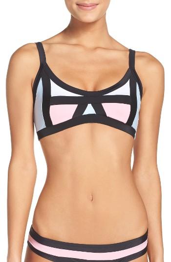 Women's Pilyq Colorblock Bikini Top, Size D - Blue
