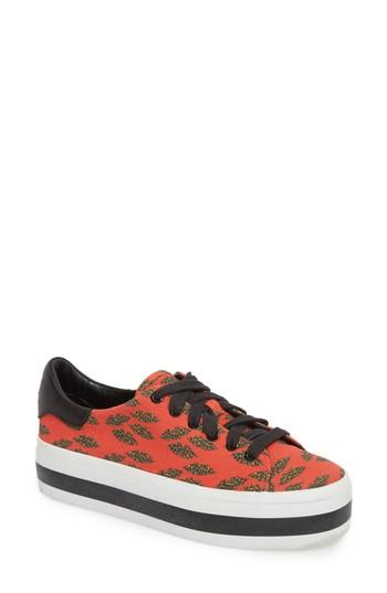 Women's Alice + Olivia Ezra Flatform Sneaker M - Red