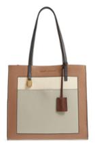 Marc Jacobs The Grind Color Block Leather Tote - White