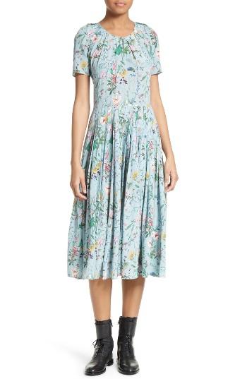 Women's The Kooples Floral Print Silk Midi Dress