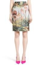 Women's Adam Lippes Orchid Print Jacquard Pencil Skirt