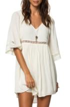 Women's O'neill Jessika Lace Trim Gauze Dress - White