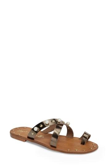 Women's Seychelles Much Needed Break Embellished Slide Sandal M - Grey