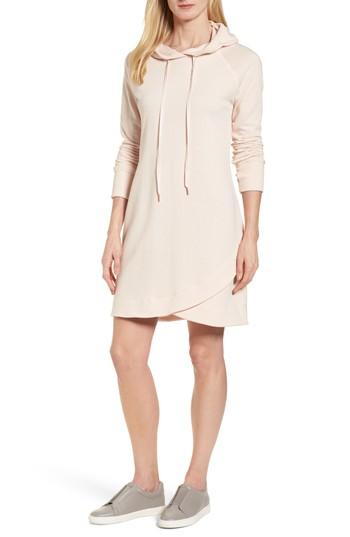 Women's Caslon Off-duty Hooded Sweatshirt Dress - Pink