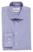 Men's Calibrate Trim Fit Non-iron Check Stretch Dress Shirt 32/33 - Purple