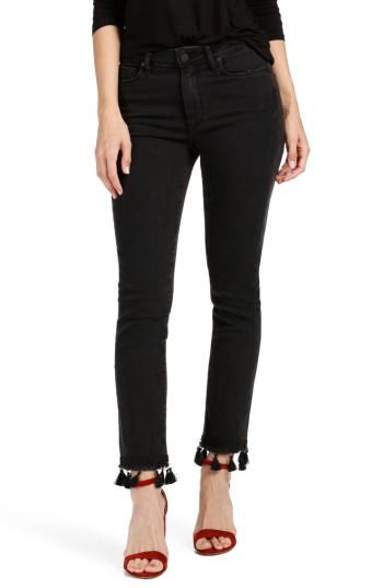 Women's Paige Jacqueline High Waist Ankle Straight Leg Jeans - Black