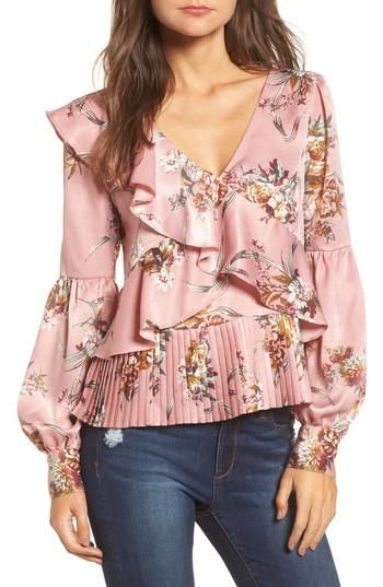 Women's Leith Asymmetrical Ruffle Top - Pink