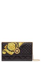 Versace Baroque Icon Quilted Leather Crossbody Bag - None