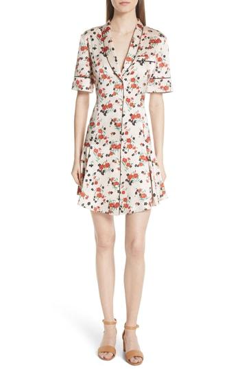 Women's A.l.c. Ruthie Floral Print Stretch Silk Dress - Pink