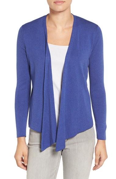 Petite Women's Nic+zoe Four-way Convertible Cardigan P - Blue
