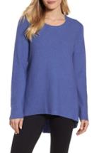 Women's Eileen Fisher Organic Cotton Tunic Sweater, Size - Blue