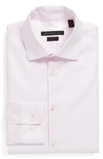 Men's John Varvatos Star Usa Slim Fit Solid Stretch Dress Shirt .5 - R - Pink
