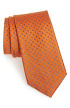 Men's Nordstrom Men's Shop Norton Dot Silk Tie, Size - Orange