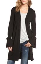 Women's Halogen Lightweight Tie Sleeve Cardigan - Black