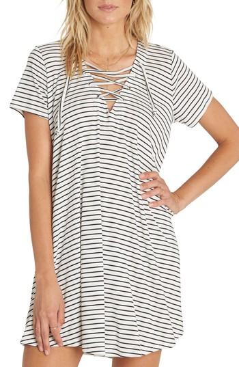 Women's Billabong Long Ago Lace-up T-shirt Dress - White