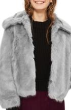 Women's Topshop Claire Luxe Faux Fur Coat Us (fits Like 0) - Grey