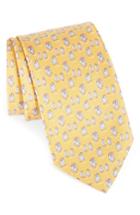 Men's Salvatore Ferragamo Penguin Print Silk Tie, Size - Yellow