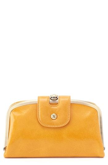 Women's Hobo Halo Calfskin Leather Wallet - Yellow