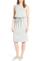 Women's Caslon Sleeveless Cotton Blend Knit Drawstring Waist Dress