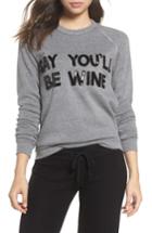 Women's Bow & Drape Say You'll Be Wine French Terry Sweatshirt - Grey