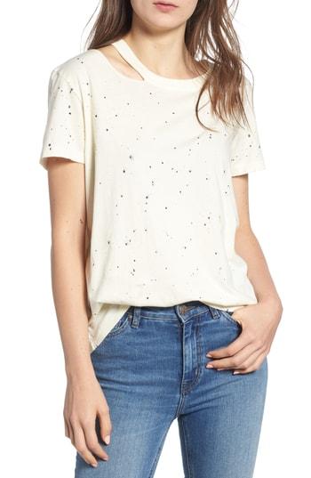 Women's N:philanthropy Zander Distressed Spatter Tee - White