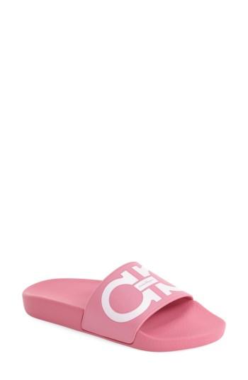 Women's Salvatore Ferragamo Logo Slide Sandal B - Pink
