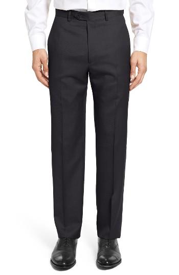 Men's Santorelli Flat Front Twill Wool Trousers