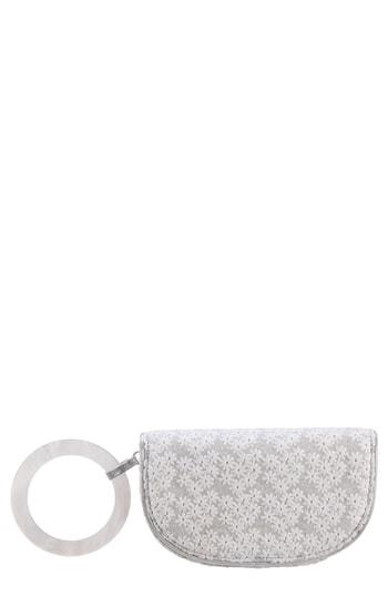 Nina Floral Half Moon Wristlet Bag - Metallic