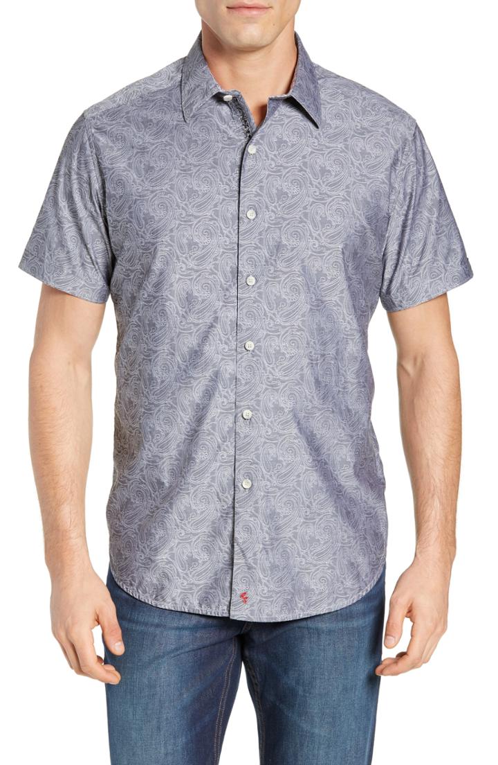 Men's Robert Graham Mainland Classic Fit Paisley Sport Shirt - Grey