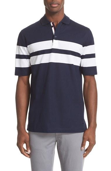 Men's Paul & Shark Regular Fit Stripe Polo, Size - Blue