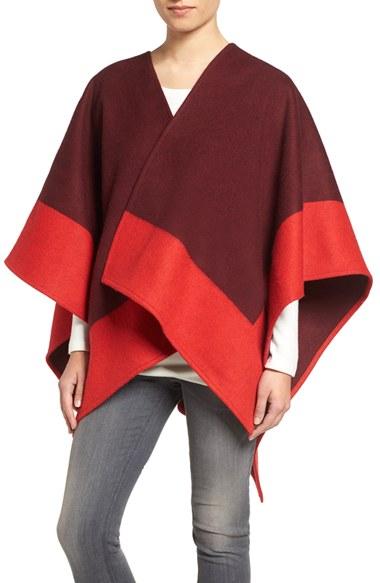 Women's Rag & Bone Double Face Wool Wrap, Size - Burgundy