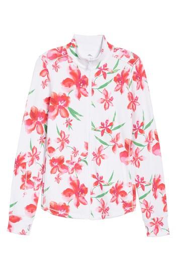 Women's Tommy Bahama Floral Fade Stretch Cotton Zip Jacket - White
