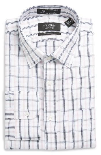 Men's Nordstrom Men's Shop Smartcare(tm) Traditional Fit Check Dress Shirt 32 - Purple