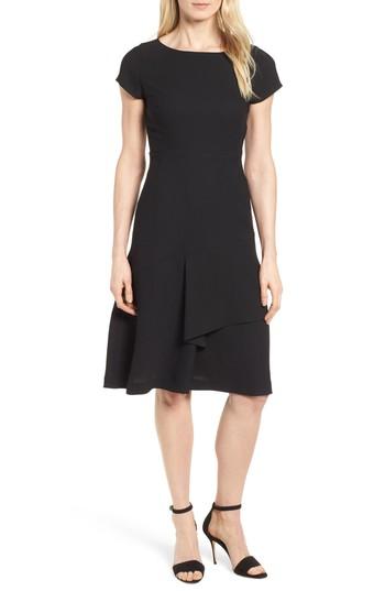 Women's Emerson Rose Ruffle Front Fit & Flare Dress - Black