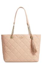 Kate Spade New York Small Emerson Place - Priya Quilted Leather Tote - Beige